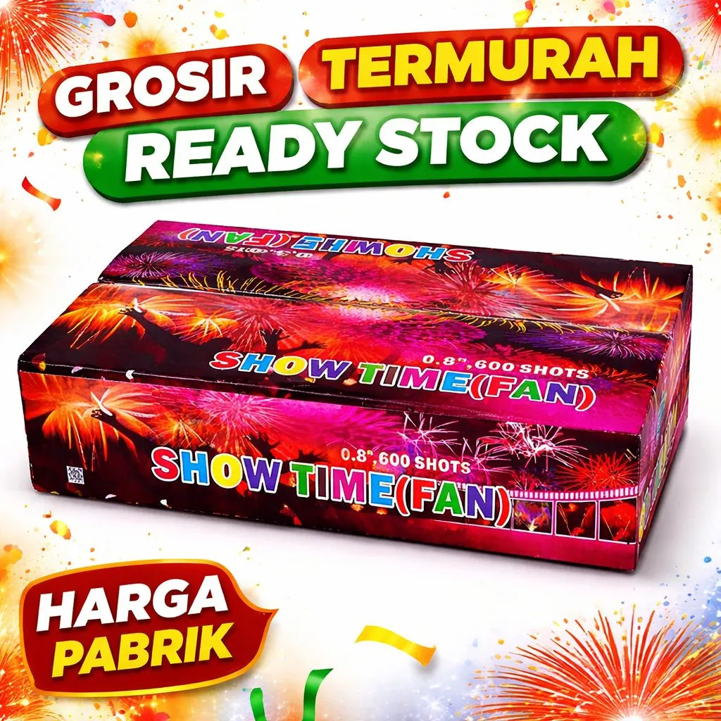 Kembang Api Show Time Fan - 600 Shot 0.8 Inch (2 Menit)
